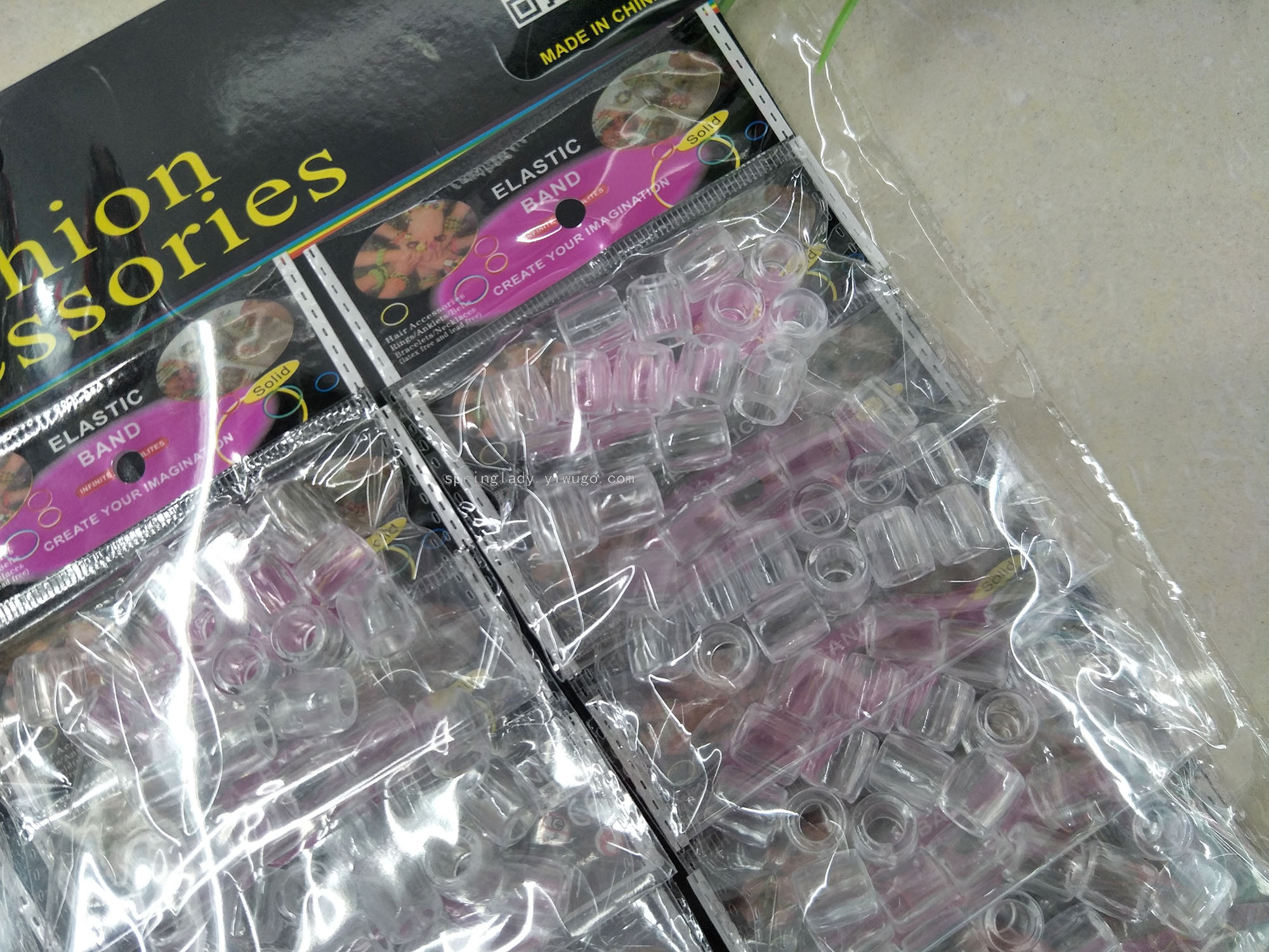 Transparent round Straight Hole Plastic Beads DIY Handmade Jewelry Accessories Loose Beads Hair Extension Beads Wig Part SPRING LADY