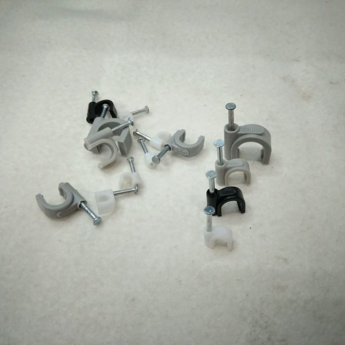 Wholesale plastic clip 6mm Round steel nail fixed wire line card card wire clamp cable card spot Wholesale plastic clip 6mm Round steel nail fixed wire line card card wire clamp cable card spot