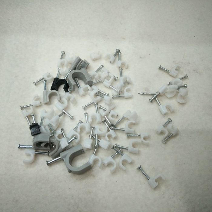 Wholesale plastic clip 6mm Round steel nail fixed wire line card card wire clamp cable card spot Wholesale plastic clip 6mm Round steel nail fixed wire line card card wire clamp cable card spot