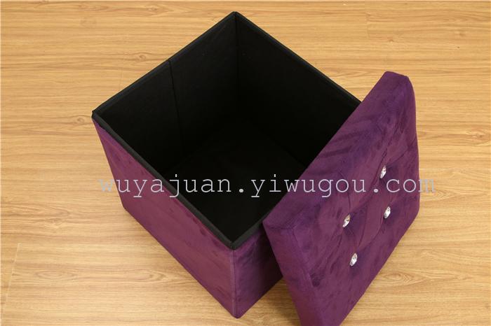 Lai Ge rich refined version of plush with diamond 38X38X38 four buckle folding stool Lai Ge rich refined version of plush with diamond 38X38X38 four buckle folding stool