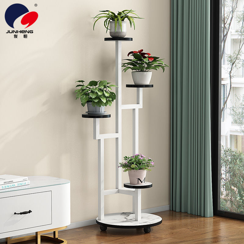 Flower Rack Living Room Floor-Standing Iron Storage Rack Green Radish Succulent Decoration Multi-Layer Indoor Simple Balcony Jardiniere
