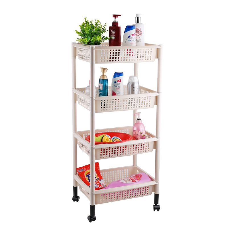 Factory Direct Sales Large Plastic Storage Rack Kitchen Bathroom Square Floor Vegetable and Fruit Storage Rack Square Wine Rack