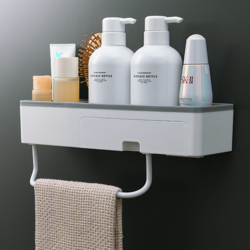 Bathroom Storage Rack Bathroom Toilet Punch-Free Shower Bathroom Washstand Wall-Mounted Towel Storage