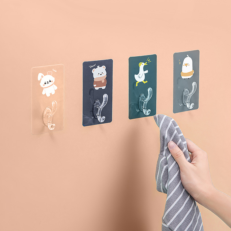 Creative Cartoon Hook Viscose No Punching behind the Door Strong Seamless Bedroom Coat and Hat Viscose Kitchen Iron hook