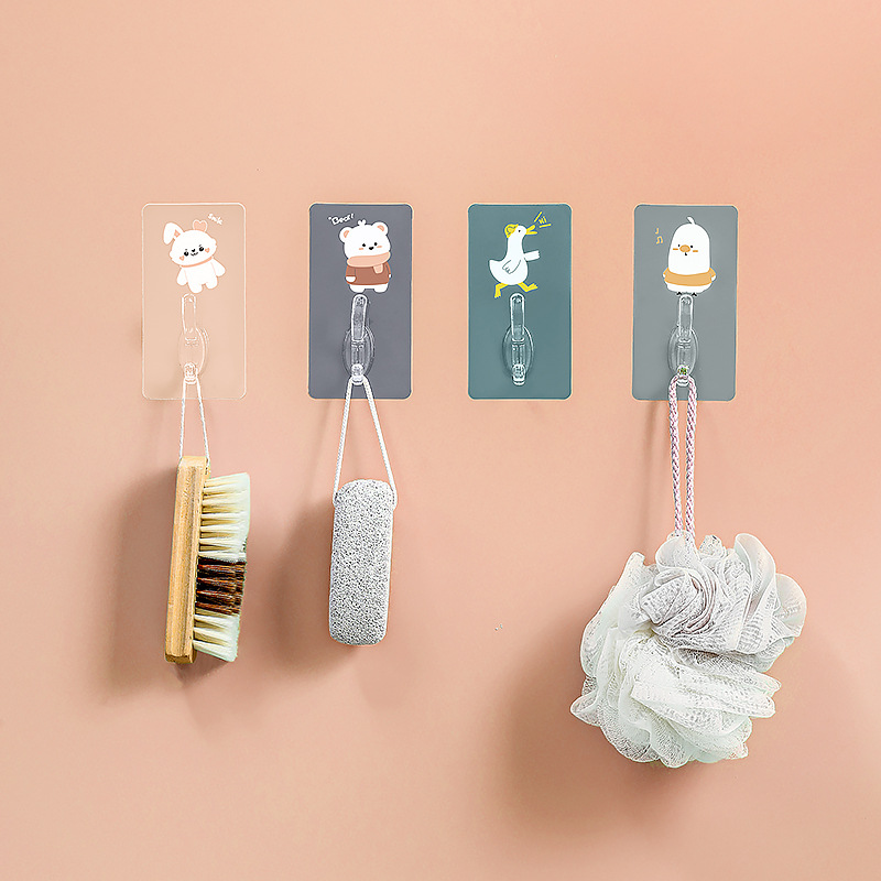 Creative Cartoon Hook Viscose No Punching behind the Door Strong Seamless Bedroom Coat and Hat Viscose Kitchen Iron hook