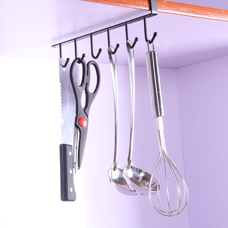 Cabinet Hook Kitchen Six-Piece Nail-Free Storage Rack Creative Metal Iron Iron hook