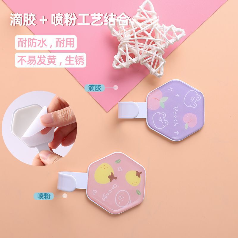 Iron hook Cartoon Nail-Free Iron Hook behind the Door Kitchen Bathroom Strong Sticky Hook Clothes Hook