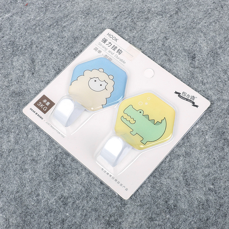 Iron hook Cartoon Nail-Free Iron Hook behind the Door Kitchen Bathroom Strong Sticky Hook Clothes Hook