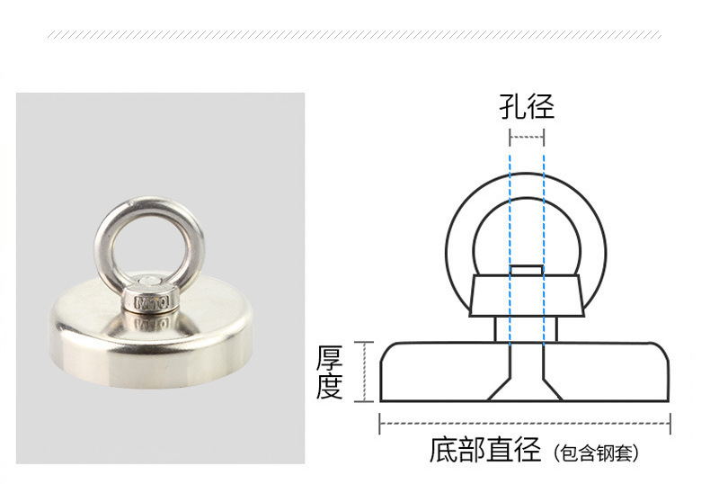 Large Fishing Magnet NdFeB Strong Magnetic Hook Metal Strong Rare Earth Permanent Iron hook Large Fishing Magnet NdFeB Strong Magnetic Hook Metal Strong Rare Earth Permanent Iron hook