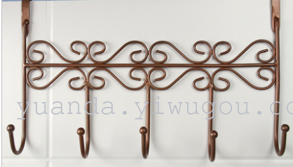European iron hook nail free hook door coat hanging hook five