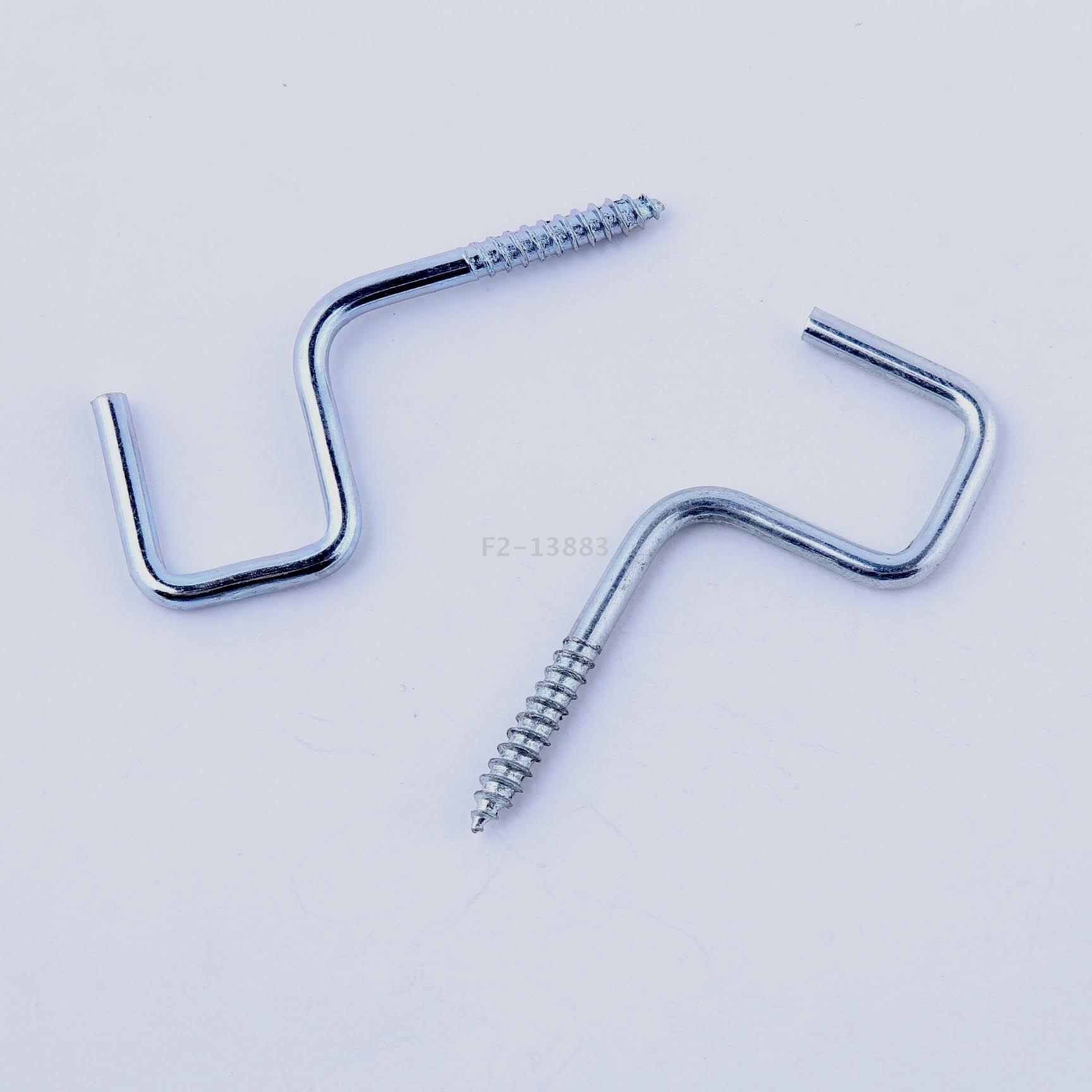Question mark lamp hook open round tapping screw hook wind hook sheep eye ring blue and white zinc plated iron hook