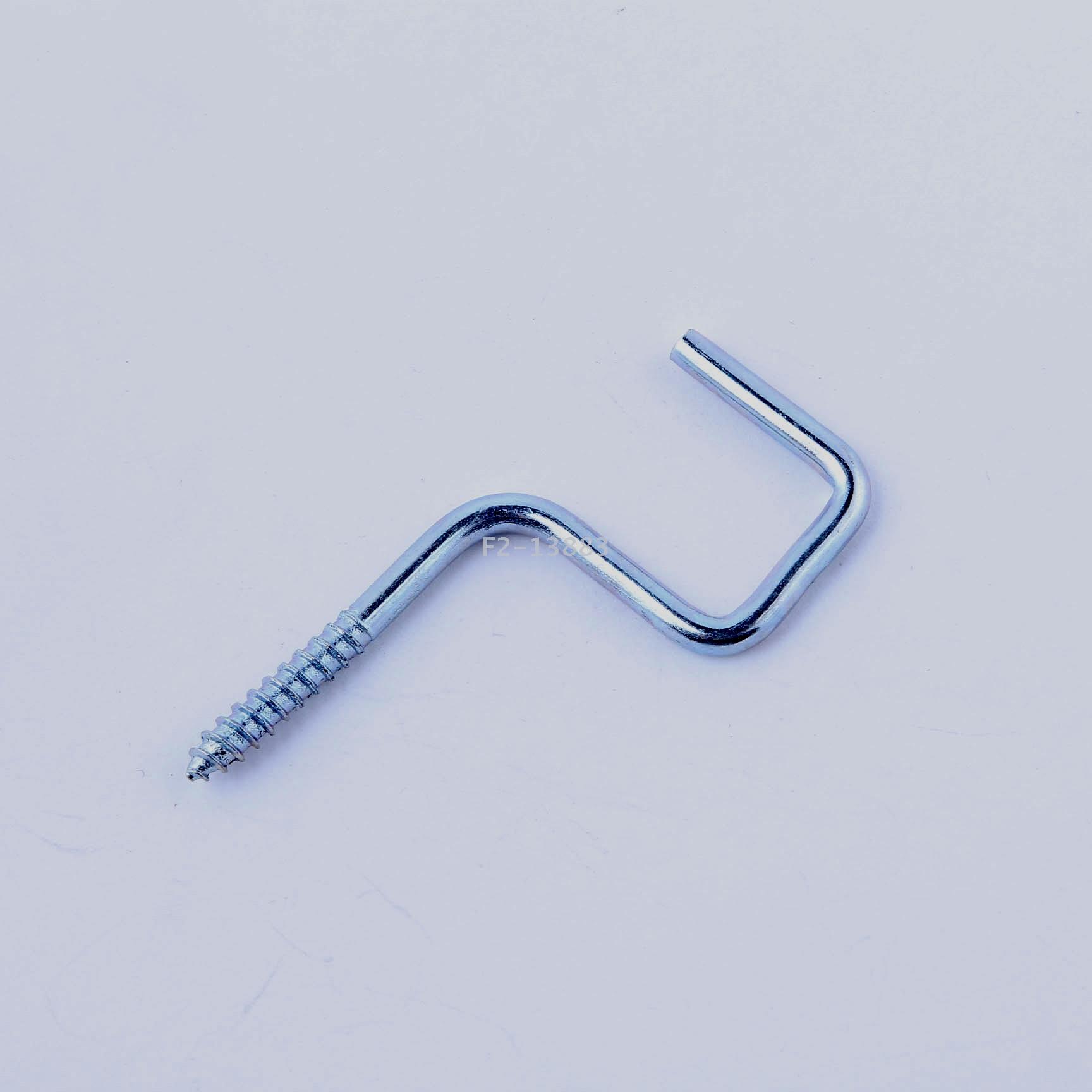 Question mark lamp hook open round tapping screw hook wind hook sheep eye ring blue and white zinc plated iron hook