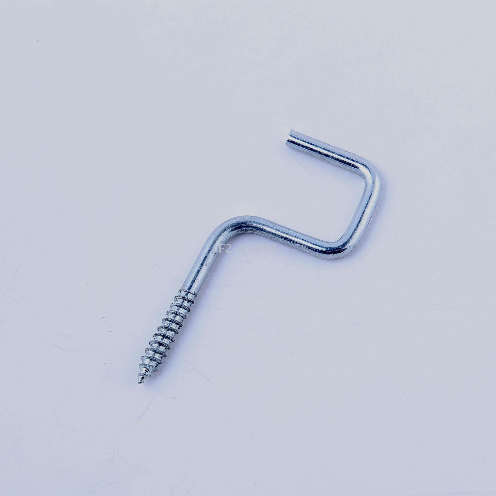 Question mark lamp hook open round tapping screw hook wind hook sheep eye ring blue and white zinc plated iron hook