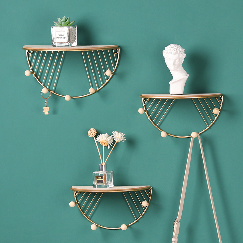 Modern Simple Iron Hook Wall Shelf Home Living Room Wall Decoration Multi-Function Key Hook