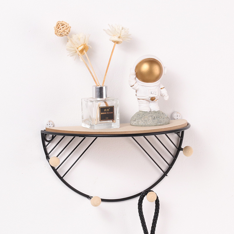 Modern Simple Iron Hook Wall Shelf Home Living Room Wall Decoration Multi-Function Key Hook