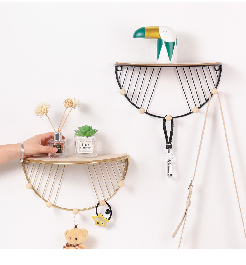 Modern Simple Iron Hook Wall Shelf Home Living Room Wall Decoration Multi-Function Key Hook Modern Simple Iron Hook Wall Shelf Home Living Room Wall Decoration Multi-Function Key Hook
