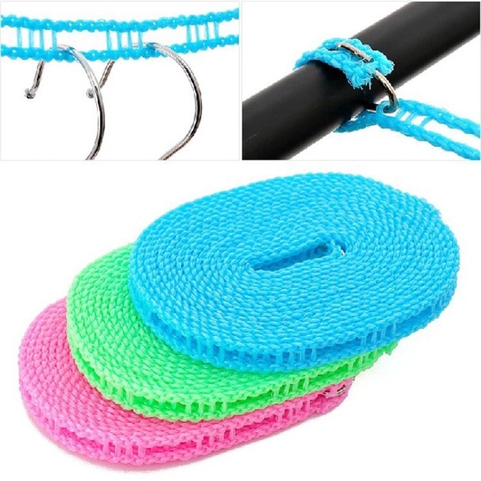 3 m plastic wind rope. Suitable for hanging clothes on the balcony, iron hook 3 m plastic wind rope. Suitable for hanging clothes on the balcony, iron hook