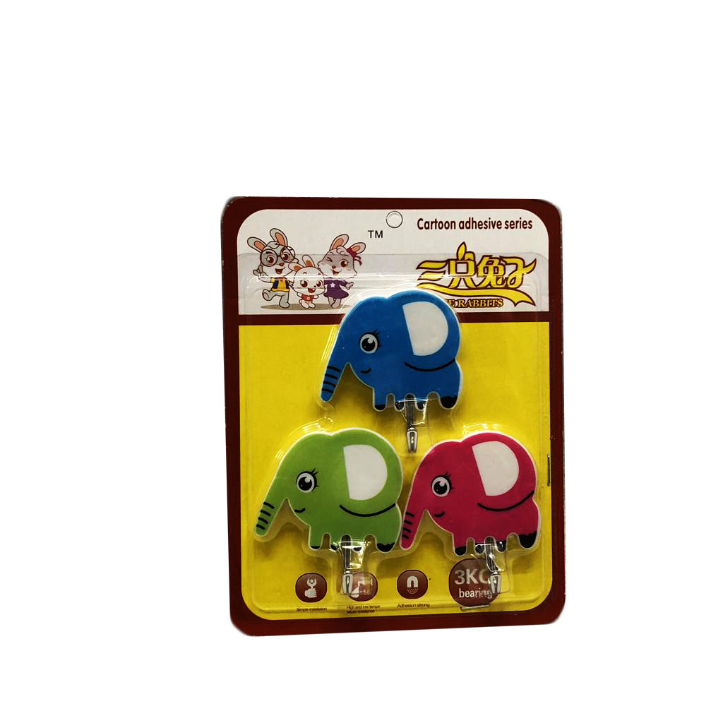 5. English paper card foreign trade cartoon printing hook 3 installed cartoon iron hook strong hook wholesale rs-500169