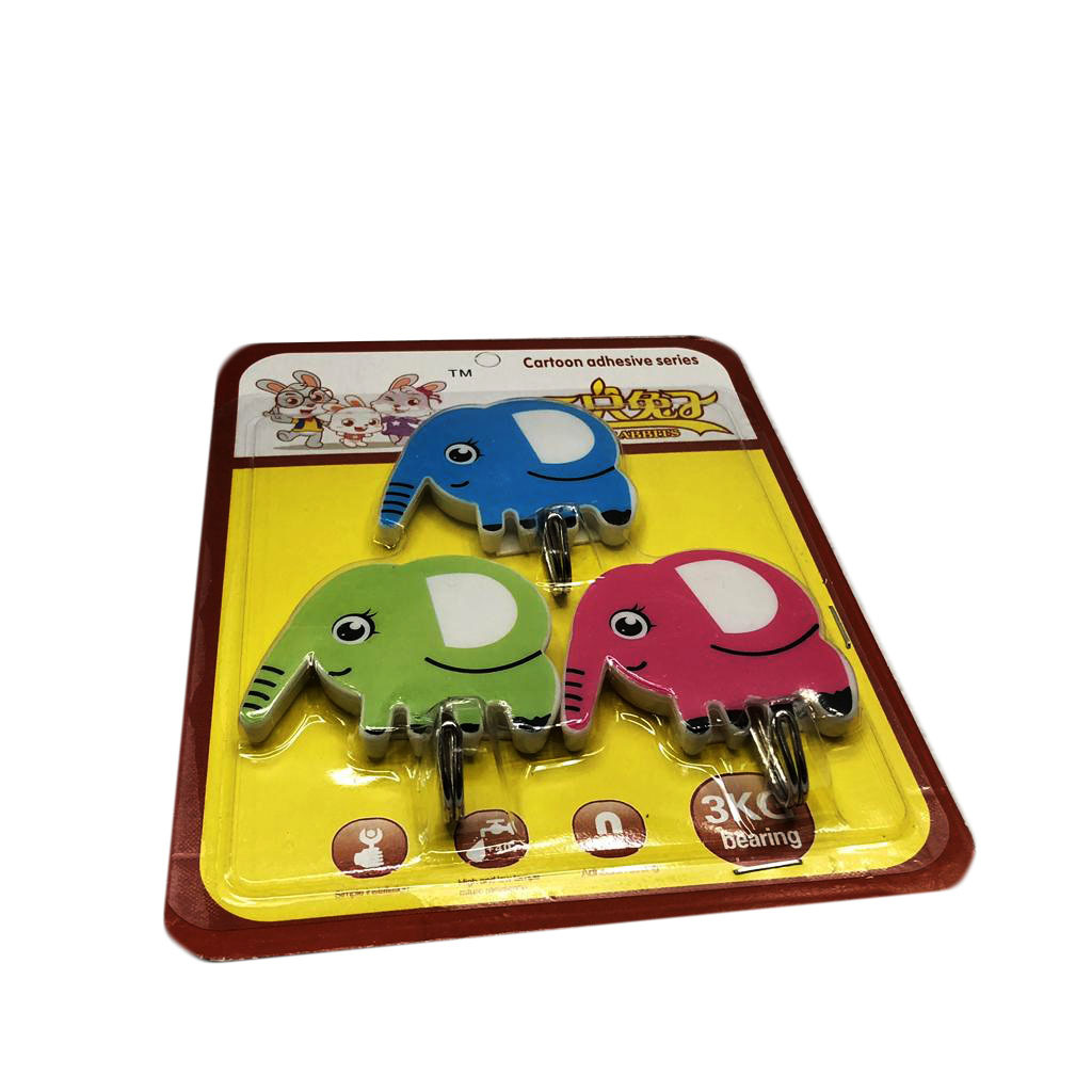 5. English paper card foreign trade cartoon printing hook 3 installed cartoon iron hook strong hook wholesale rs-500169