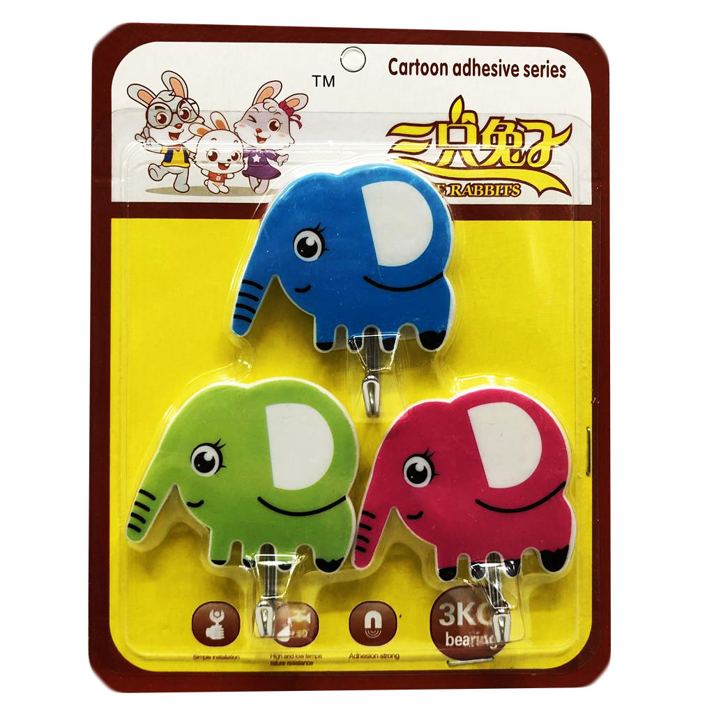 5. English paper card foreign trade cartoon printing hook 3 installed cartoon iron hook strong hook wholesale rs-500169