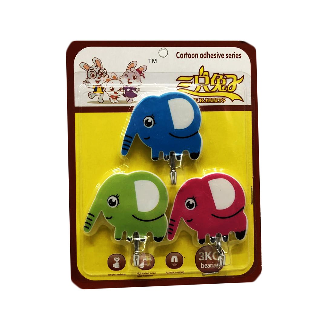 5. English paper card foreign trade cartoon printing hook 3 installed cartoon iron hook strong hook wholesale rs-500169