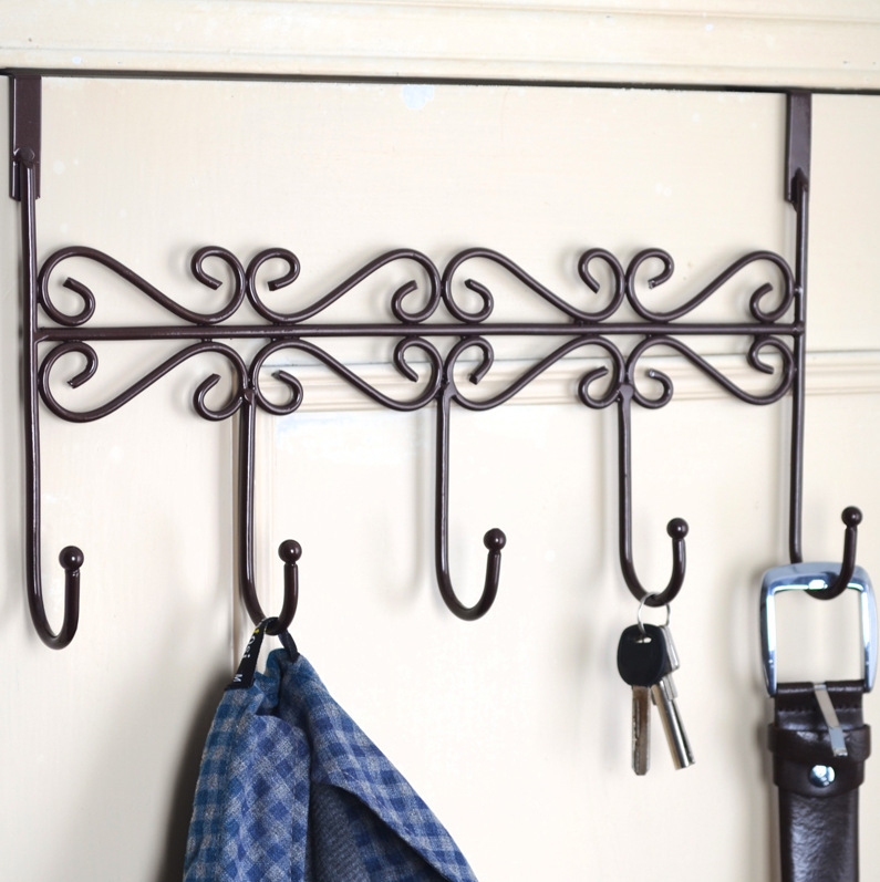 Cross-Border Amazon Hat-and-Coat Hook Doors and Windows Iron Hook Bathroom Nail Free Metal Coat Hook S-Shaped Door Rear Hook