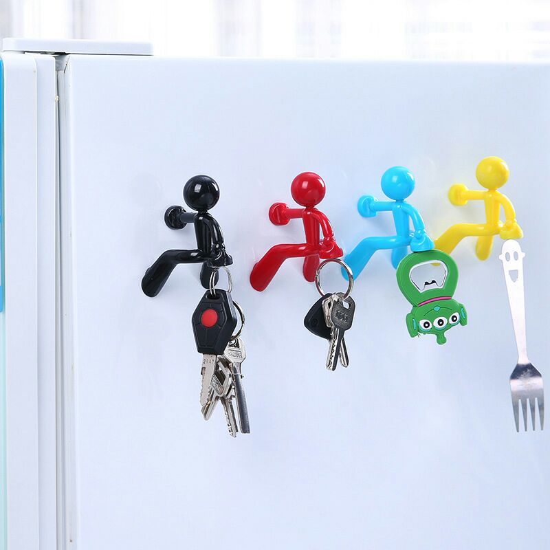 M24-Creative Wall Climbing Villain Magnet Key Hanger Strong Magnetic Suction Villain Keychain Super Strong Suction Iron Hook