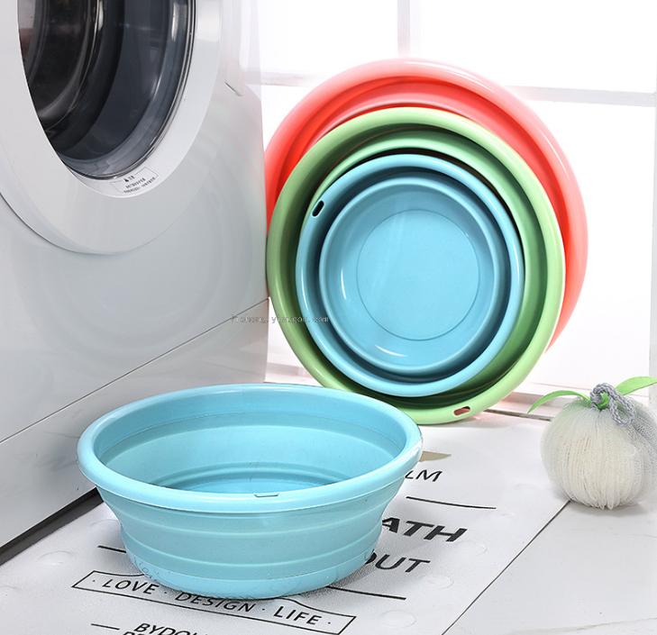 Folding Basin Portable Travel Silicone Plastic Basin Household Basin Outdoor Student Dormitory Laundry Basin