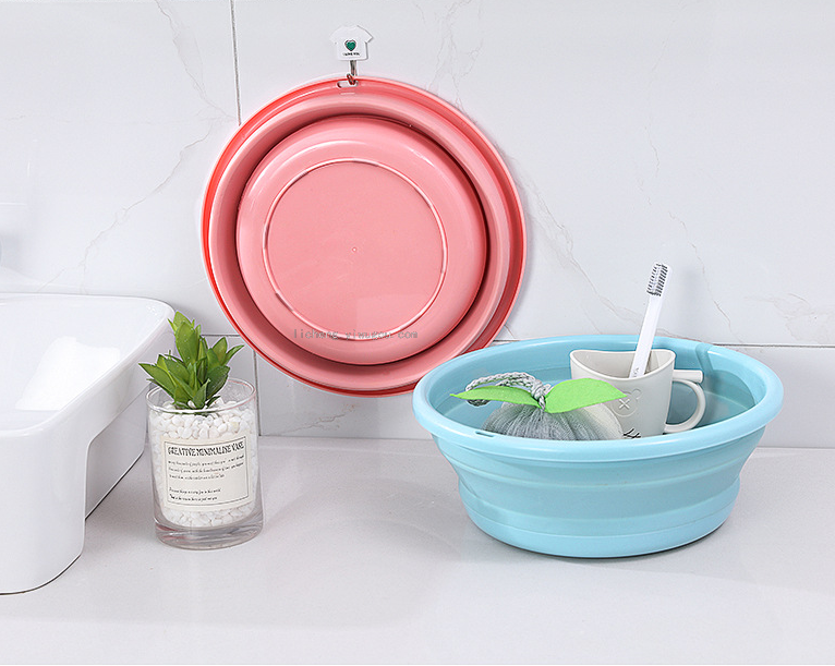 Folding Basin Portable Travel Silicone Plastic Basin Household Basin Outdoor Student Dormitory Laundry Basin