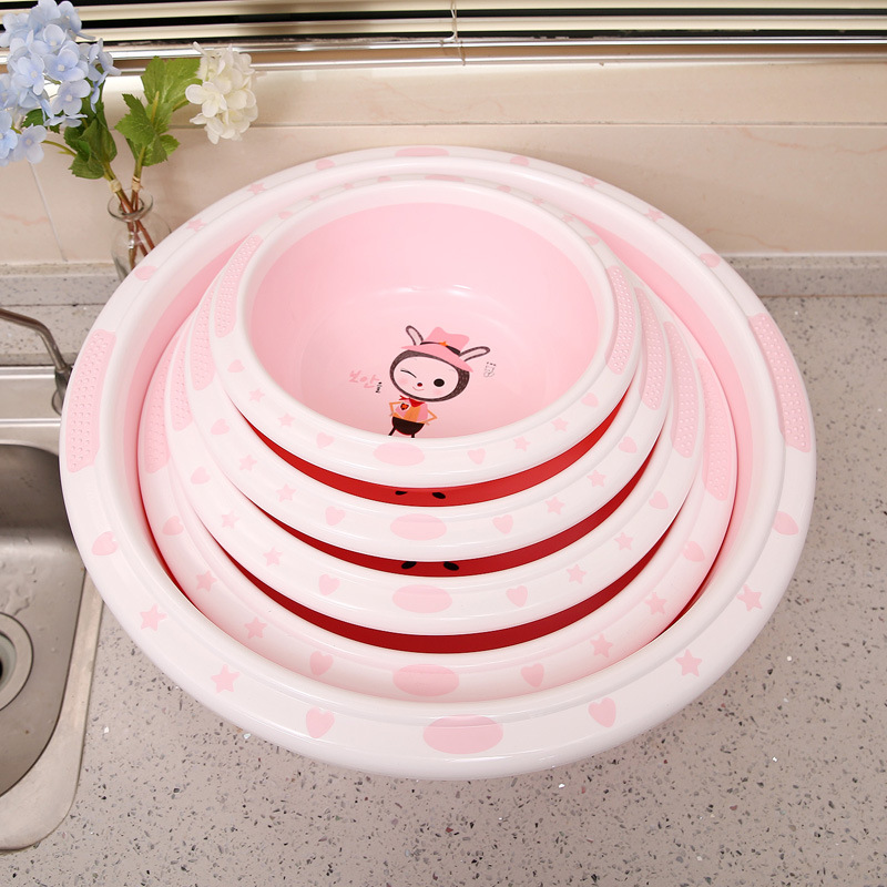 Factory direct sale household washbasin plastic basin baby basin student basin washbasin thickened baby basin wash vegetables wash feet basin