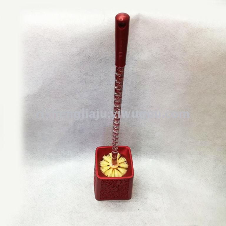Stainless steel engraved rod square hollow base toilet brush set RS-3566