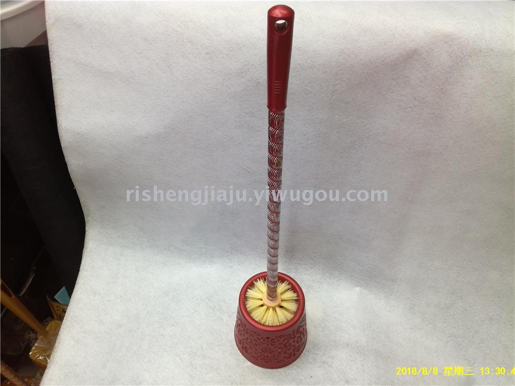 Engraved stainless steel rod round hollow base toilet brush set RS-3564