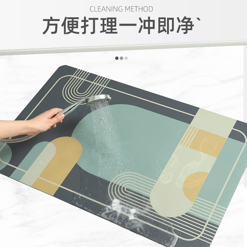Household Toilet Floor Mat Bathroom Water-Absorbing Non-Slip Mat Toilet Door Quick-Drying Foot Mat Bedroom Entrance Carpet Mat