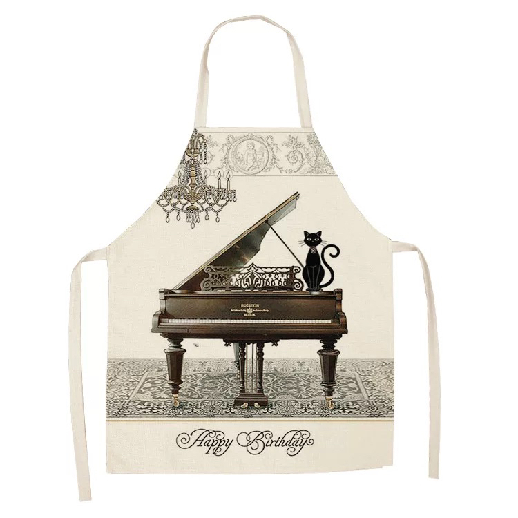 Popular Linen Creative European and American Cute Cartoon Cat Apron Support Graphic Customization