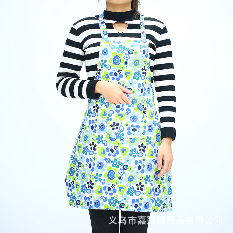 Korean version of canvas printed apron simple and easy lady canvas household apron customized logo wholesale.