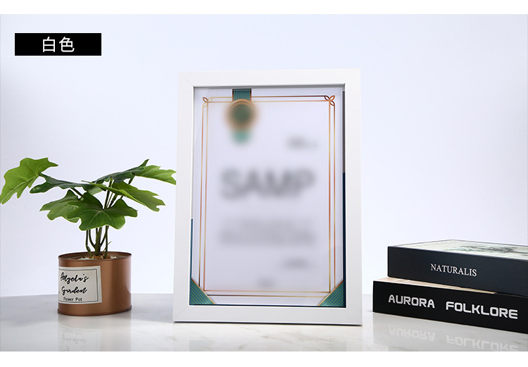 Wooden Photo Frame A4 Honor Certificate Frame Picture Frame Wooden Business License Frame Manufacturer Creative Table Setting Wall Hanging Wholesale