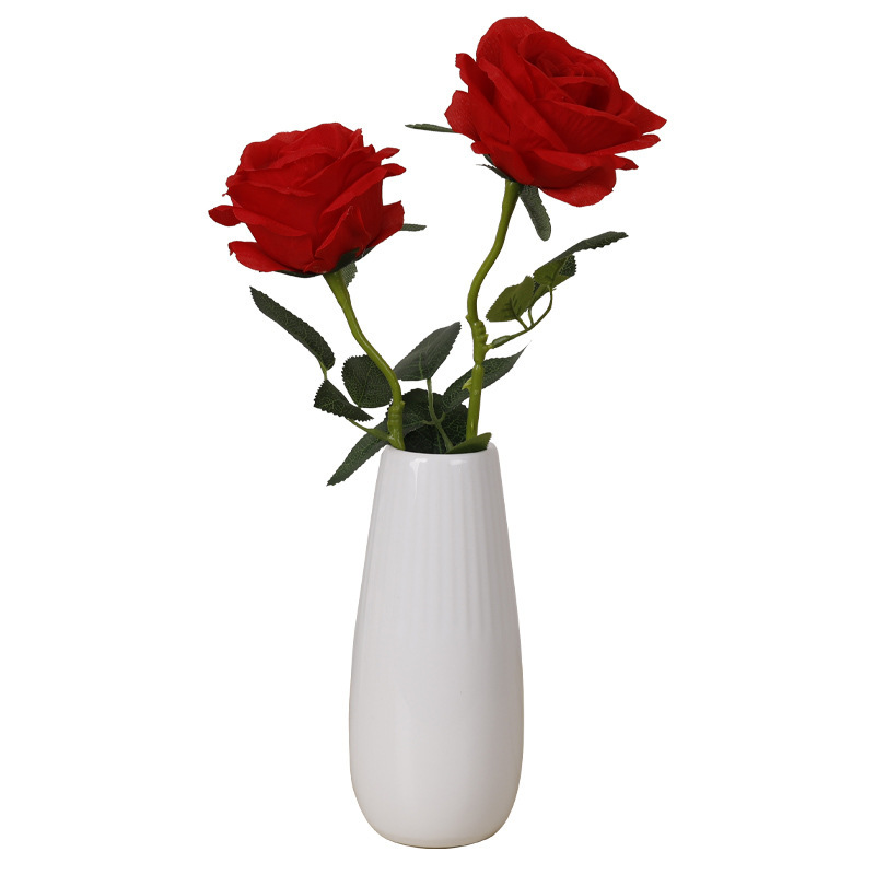 Simulation Single Rose Raw Silk Flower Wedding Decoration Home Decor Floriculture Decoration Artificial Flowers Fake Flower and Plastic Flower