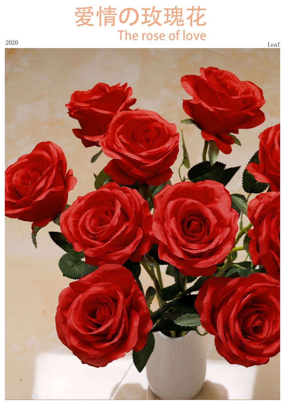 Simulation Single Rose Raw Silk Flower Wedding Decoration Home Decor Floriculture Decoration Artificial Flowers Fake Flower and Plastic Flower