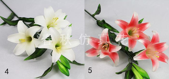 Simulation of five perfume Lily home decor artificial flower corsage