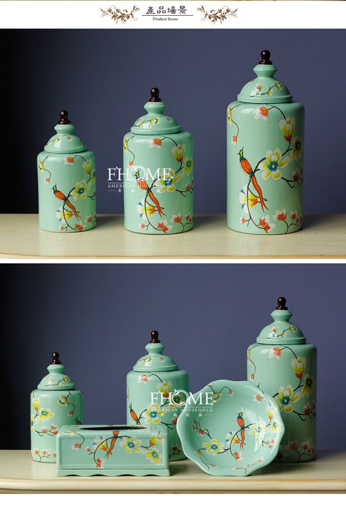 Ceramic decorative ornaments crafts upscale drapery home decor blue medium