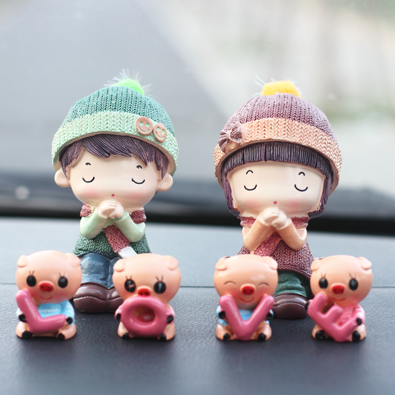 Creative Car Decoration Cute Doll inside the Car Decoration Car Gift Wishing Couple home decor 