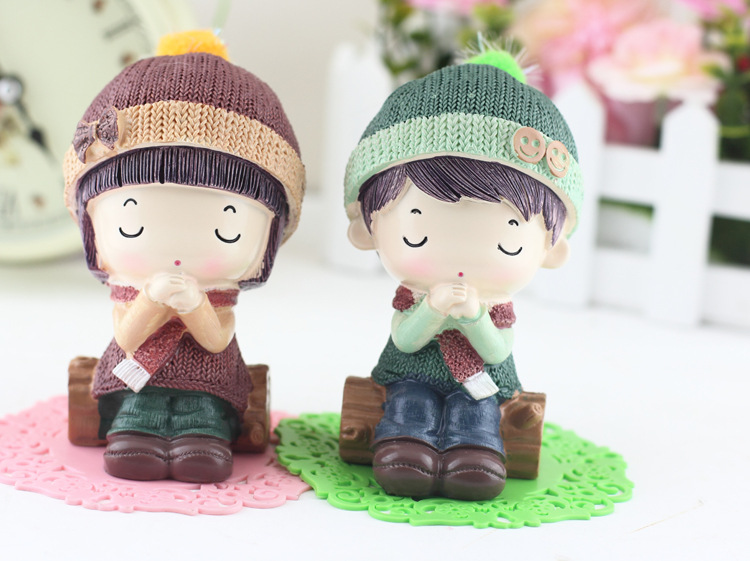 Creative Car Decoration Cute Doll inside the Car Decoration Car Gift Wishing Couple home decor 