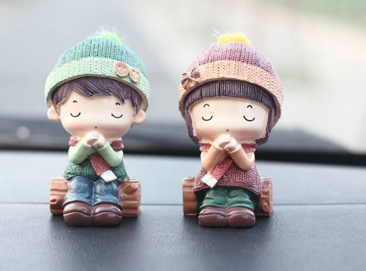Creative Car Decoration Cute Doll inside the Car Decoration Car Gift Wishing Couple home decor 