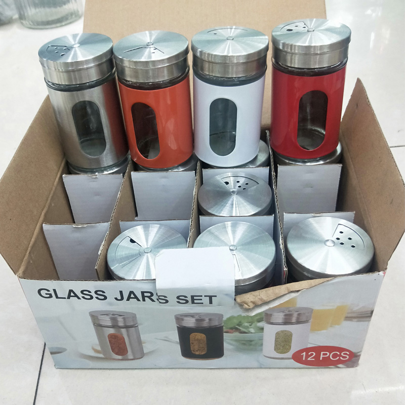 Glassware Glass Seasoning pot with cover Glass pepper jar small seasoning bottle kitchen supplies Glassware Glass Seasoning pot with cover Glass pepper jar small seasoning bottle kitchen supplies