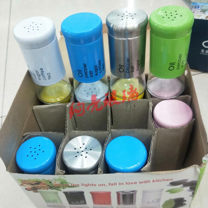 Glassware Glass Seasoning pot with cover  Glass pepper jar small seasoning bottle kitchen supplies