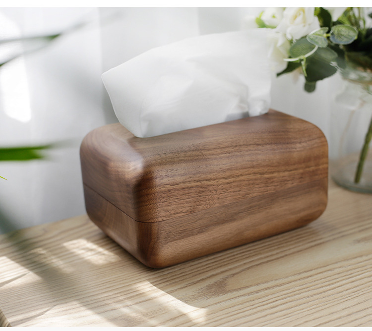 Nordic Solid Wood Crafts Creative Tissue Box Living Room Coffee Table Household Walnut Paper Extraction Box Wooden Nordic Solid Wood Crafts Creative Tissue Box Living Room Coffee Table Household Walnut Paper Extraction Box Wooden