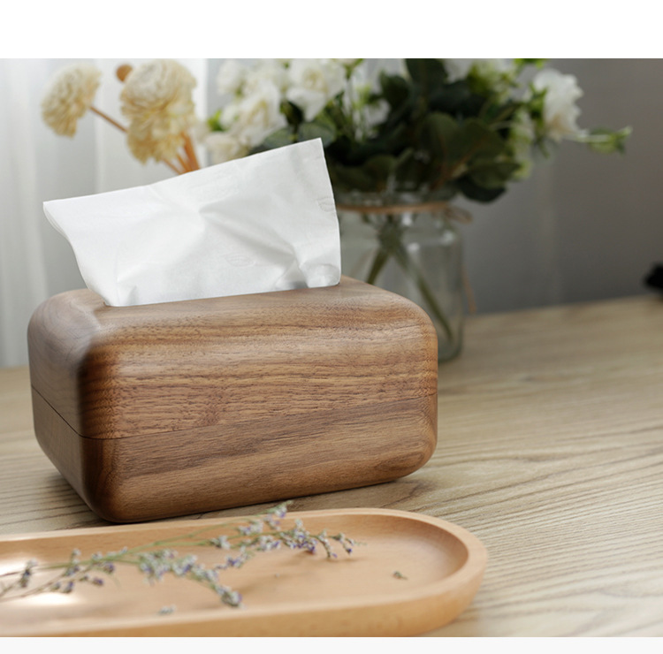 Nordic Solid Wood Crafts Creative Tissue Box Living Room Coffee Table Household Walnut Paper Extraction Box Wooden Nordic Solid Wood Crafts Creative Tissue Box Living Room Coffee Table Household Walnut Paper Extraction Box Wooden