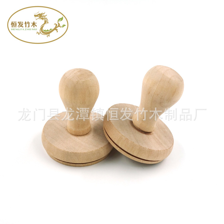 Wooden Crafts Wooden Handle round Wood Seal Wooden Handle Toy Wooden Stamp Stamped Handle