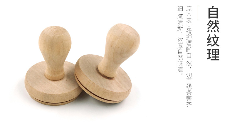 Wooden Crafts Wooden Handle round Wood Seal Wooden Handle Toy Wooden Stamp Stamped Handle