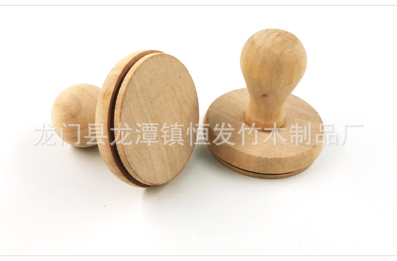 Wooden Crafts Wooden Handle round Wood Seal Wooden Handle Toy Wooden Stamp Stamped Handle